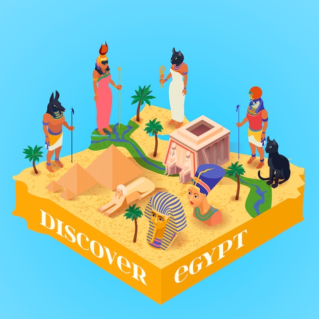 Изометрические Египет постер