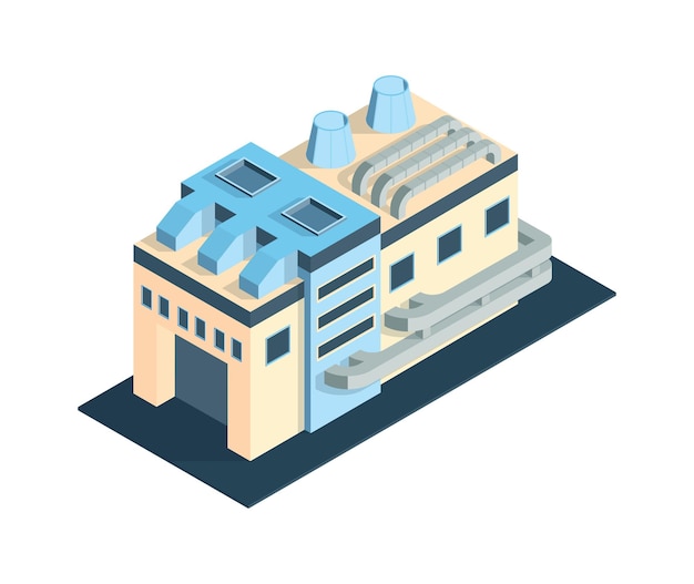 Free vector isometric factory building