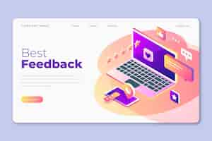 無料ベクター 等尺性フィードバックランディングページテンプレート