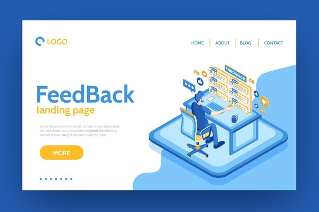 Isometric feedback landing page