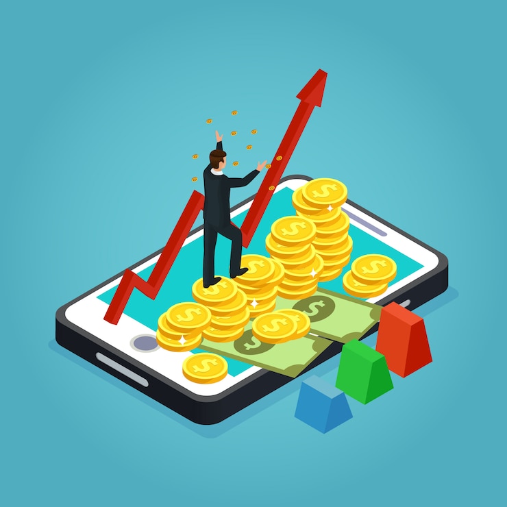 Free Vector isometric financial development concept