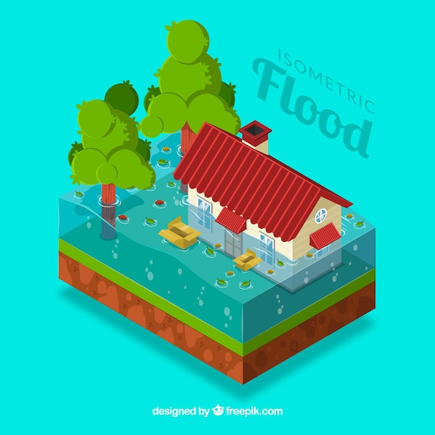 Бесплатное векторное изображение Изометрическое наводнение