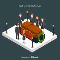 Free vector isometric funeral ceremony