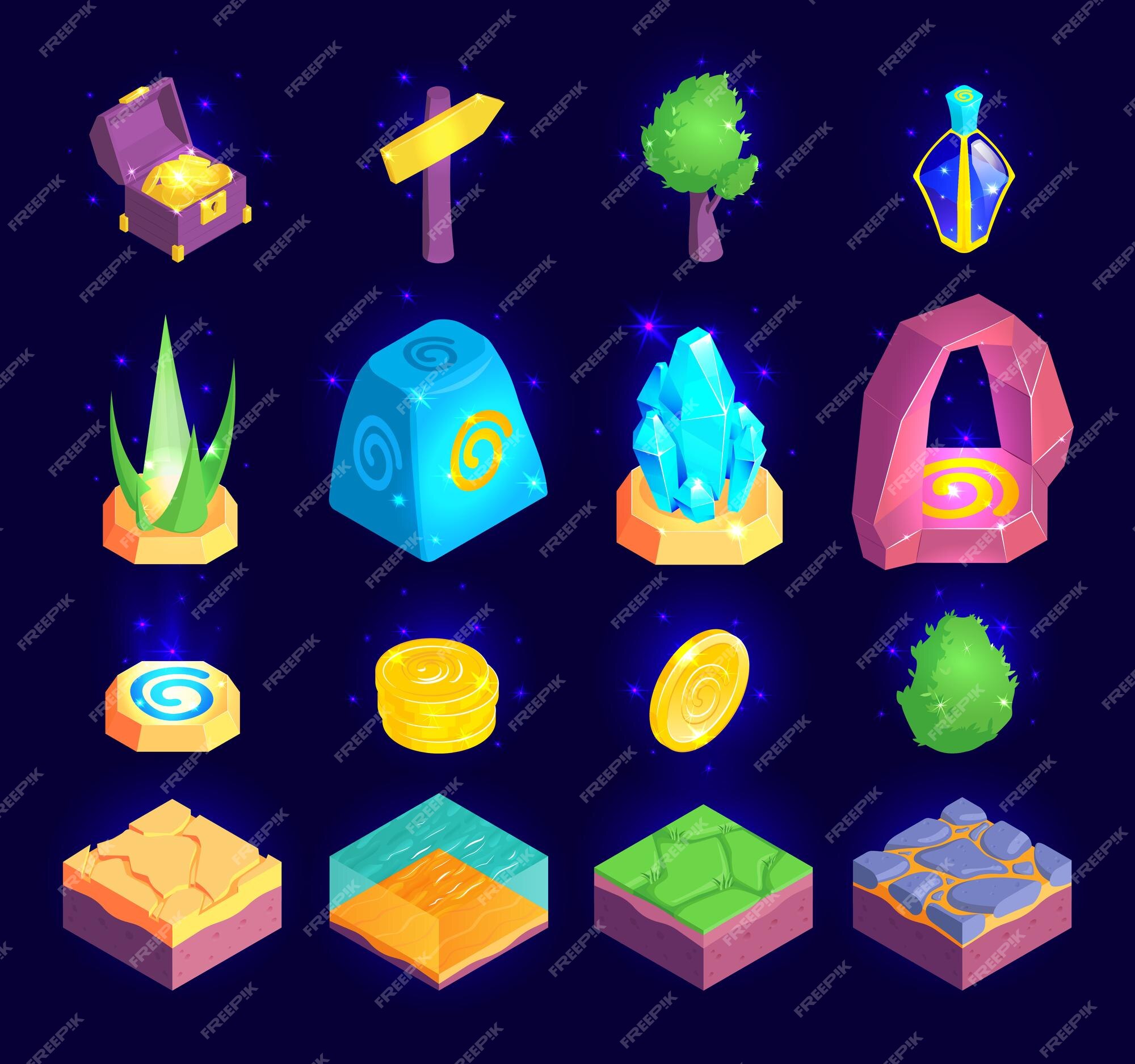 Isometric rpg game assets Royalty Free Vector Image