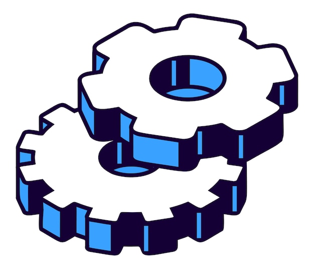 Free vector isometric gears