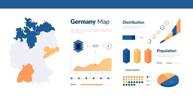 Isometric germany map infographic