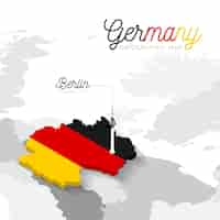 Vettore gratuito mappa isometrica della germania infografica