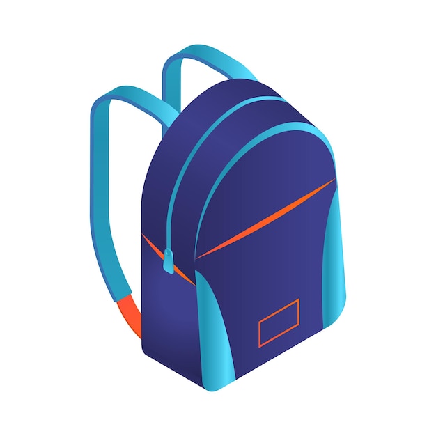 Isometric graduation diploma academic composition with isolated image of school college backpack vector illustration
