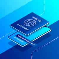 Free vector isometric health passport