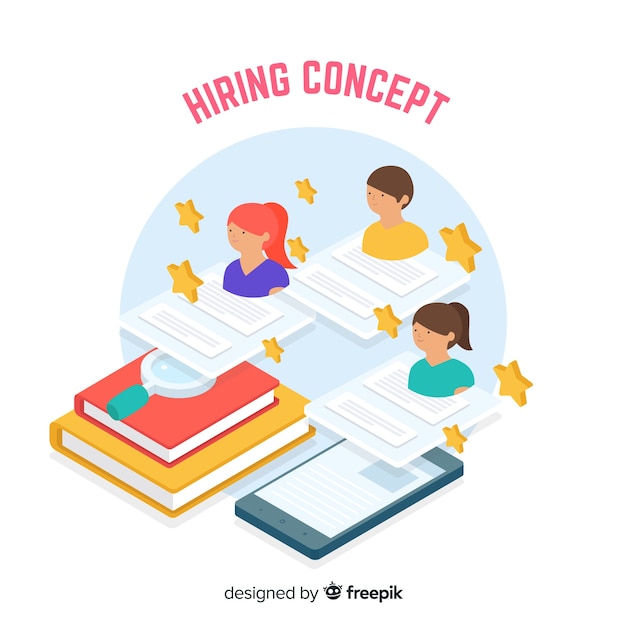 Free vector isometric hiring background