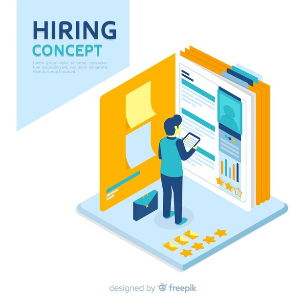 Isometric hiring concept background