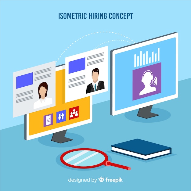 Free vector isometric hiring concept illustration