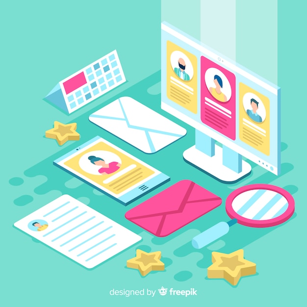 Free vector isometric hiring illustration