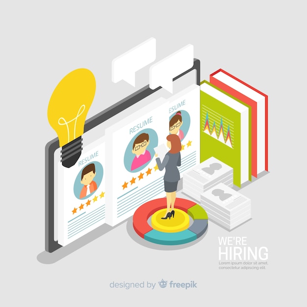 Free vector isometric hiring illustration