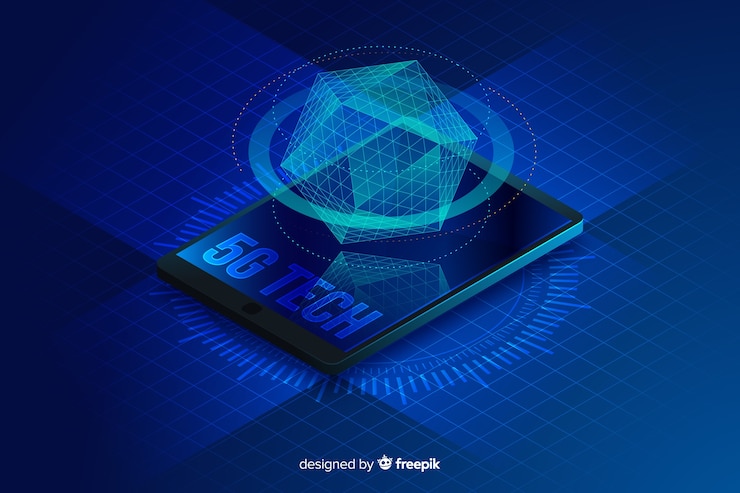 Free Vector isometric hologram 5g concept background
