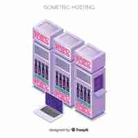 Free vector isometric hosting concept