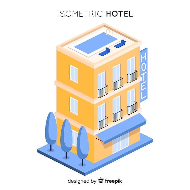 Isometric hotel building