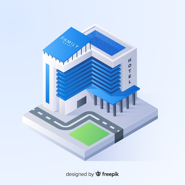 Isometric hotel building