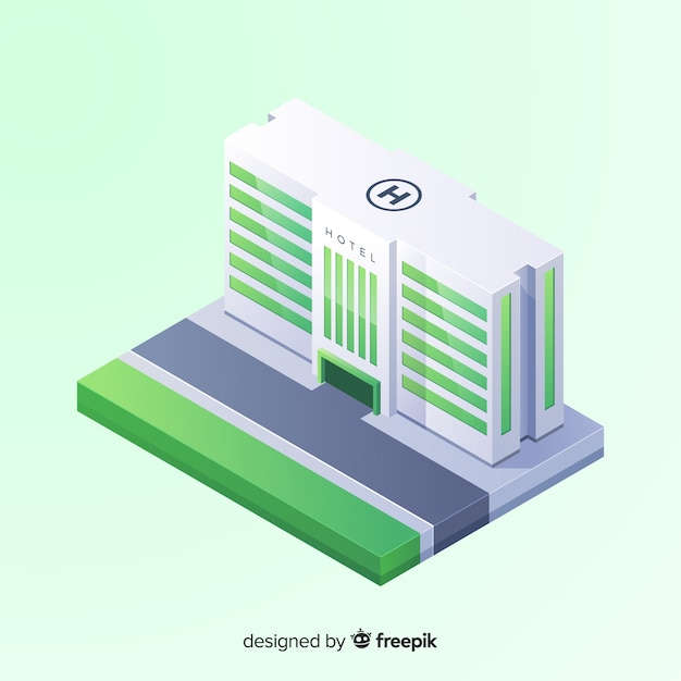 Free vector isometric hotel building