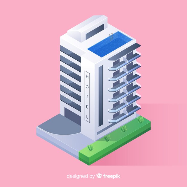 Isometric hotel building