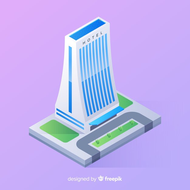 Isometric hotel building