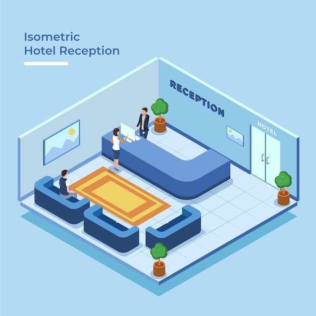 Isometric hotel reception