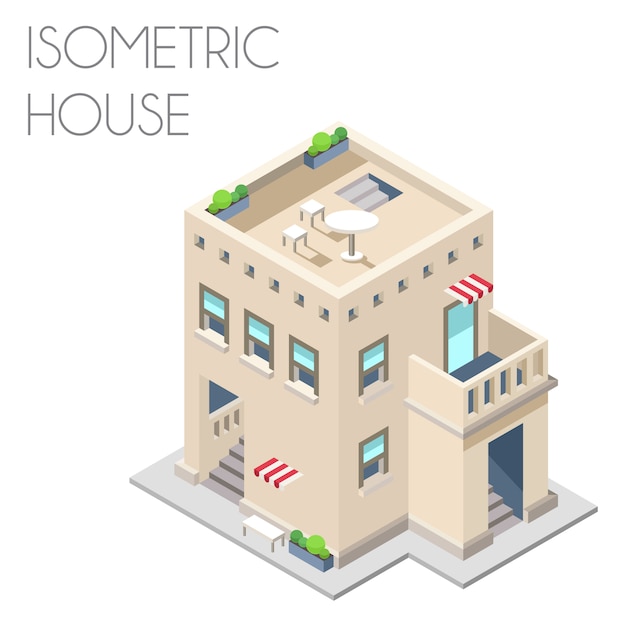 Free vector isometric house background