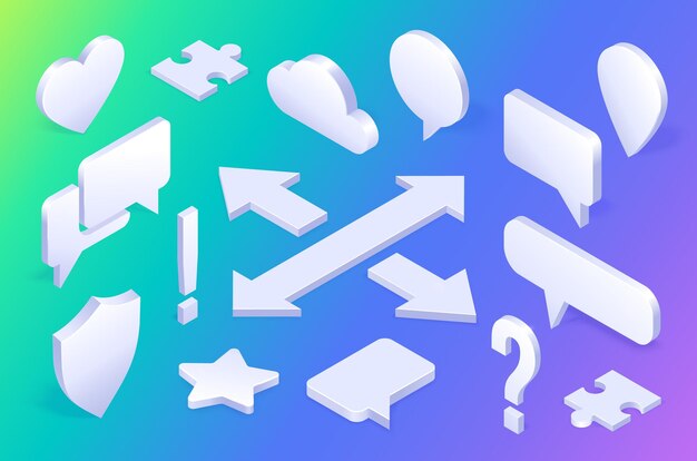 Isometric icons   signs set