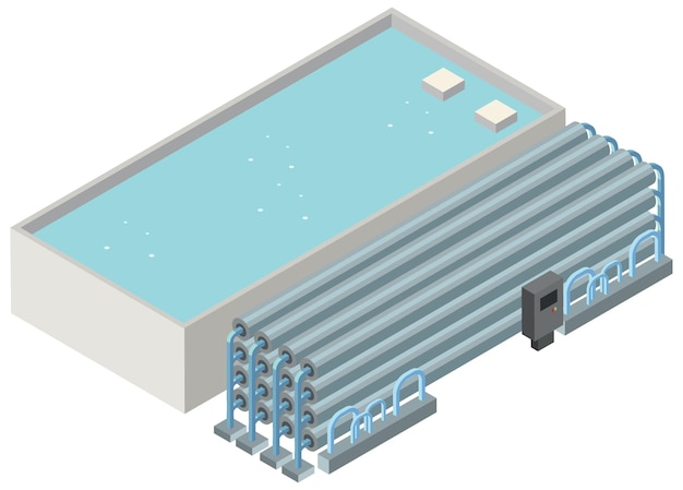 Free vector isometric industrial area of desalination plant