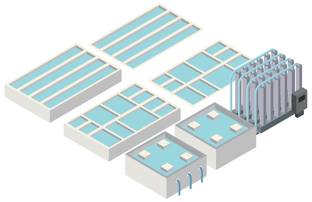 Isometric industrial area of desalination plant