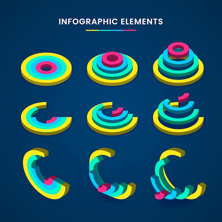 Free Vector isometric infographic collection concept