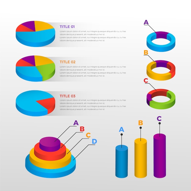 Isometric infographic collection design