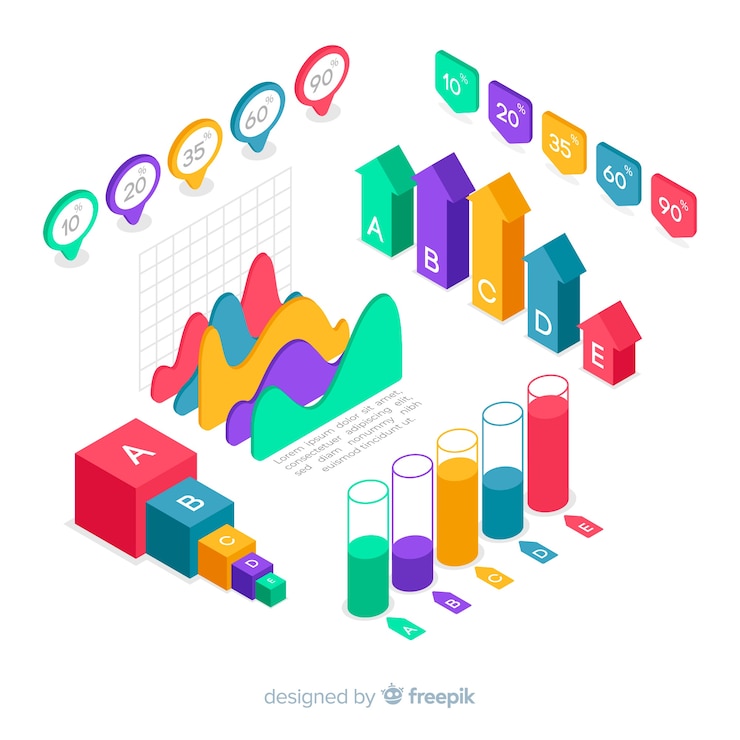 Free Vector isometric infographic element pack