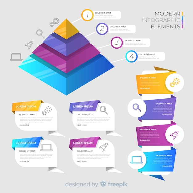 Бесплатное векторное изображение Изометрические инфографические элементы и баннеры