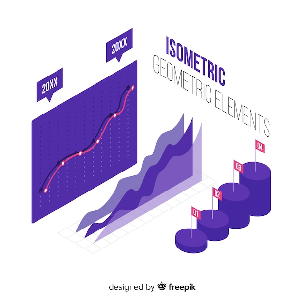 Free vector isometric infographic elements collection