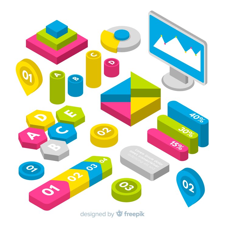 Free Vector isometric infographic elements collection