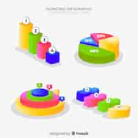 Free vector isometric infographic elements collection