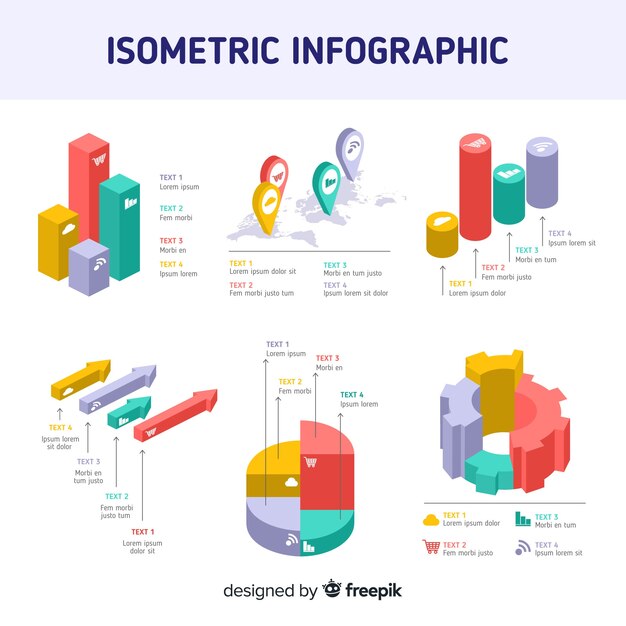 아이소 메트릭 infographic 요소 서식 파일