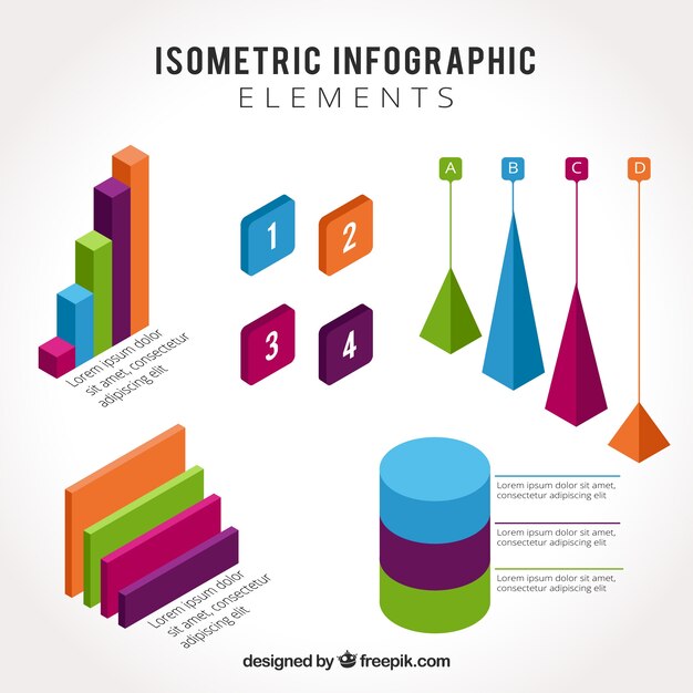 Isometric infographic elements