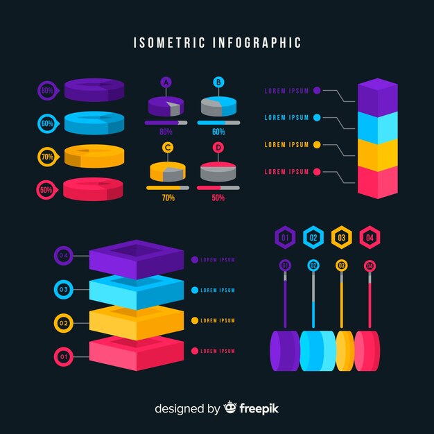 아이소 메트릭 infographic 템플릿