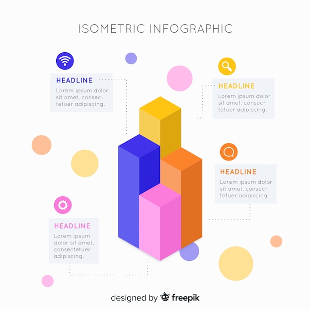 Free vector isometric infographic template