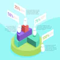 Free vector isometric infographic template