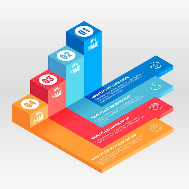 Vettore gratuito modello di infografica isometrica