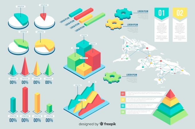 Modello di infografica isometrica