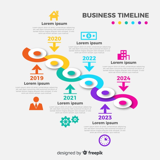 Free vector isometric infographic timeline