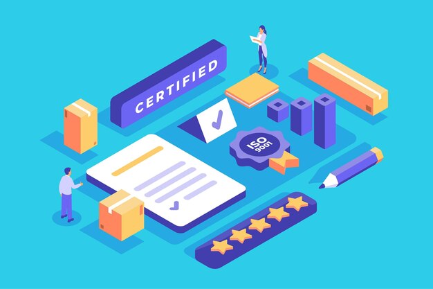 Isometric iso certification concept