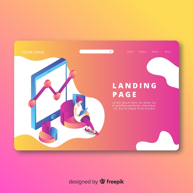 Isometric landing page