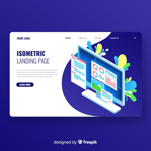 Isometric landing page