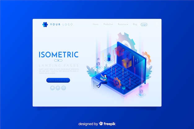 Isometric landing page