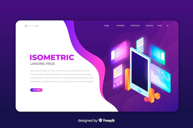 Isometric landing page